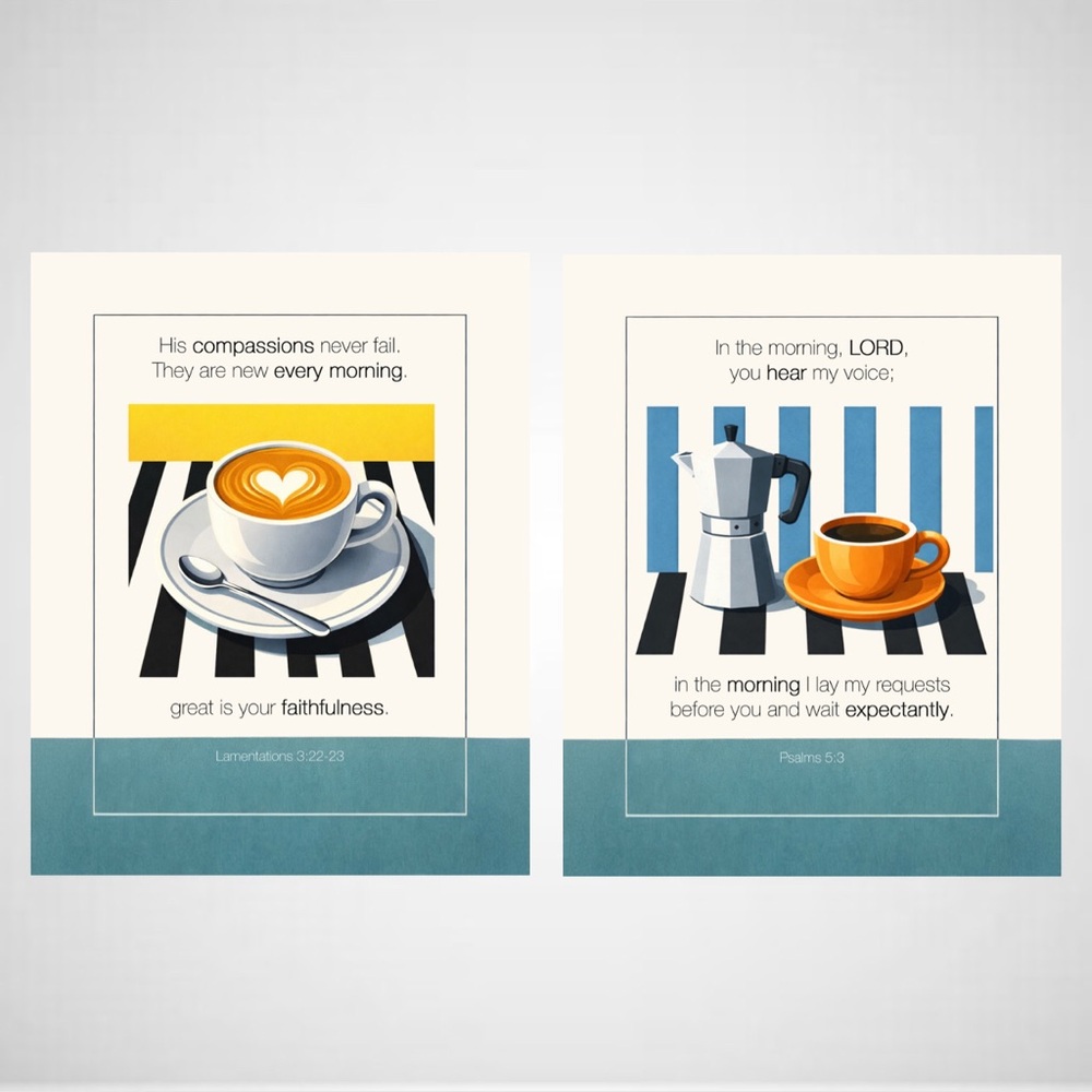 DDS 2-Set, Art Print, 8x10, Bible Verse, Paper Print, Unframed, Modern Series